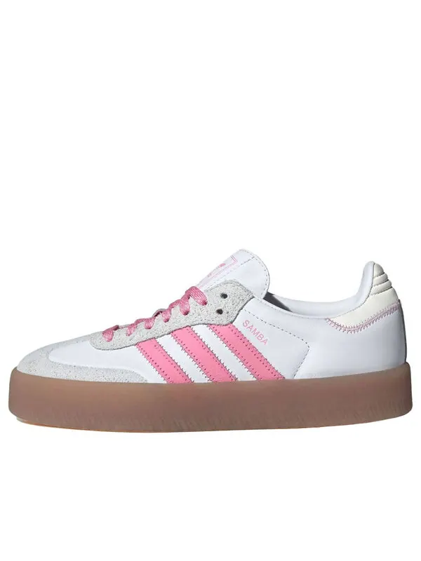 Кроссовки самбэ Adidas — изображение 1 из 4, белый/розовый/белый
