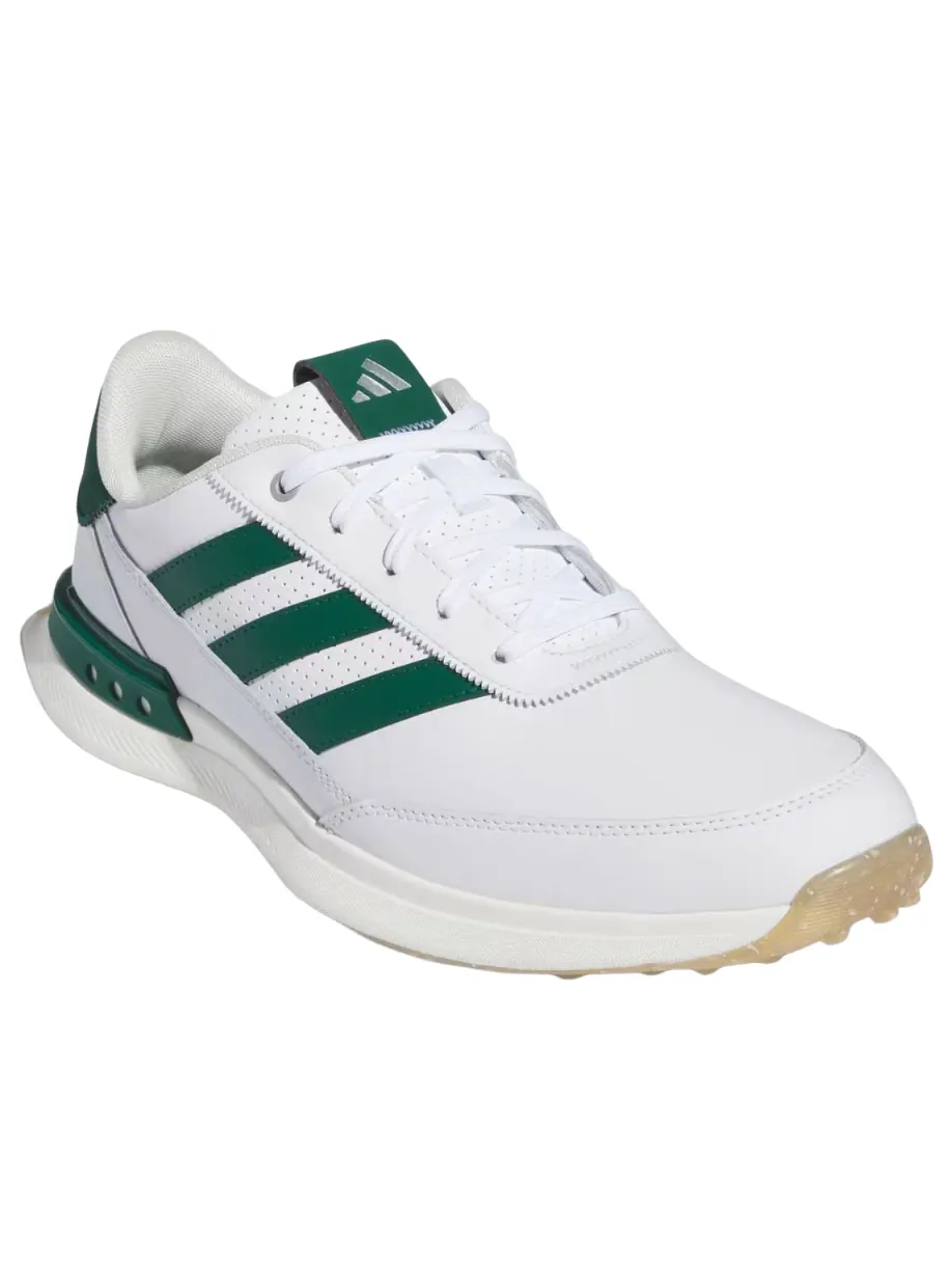 Кроссовки Adidas S2G Spikeless Leather 24 Golf 'Cloud White Collegiate Green Gum' — изображение 2 из 6, белый/зеленый
