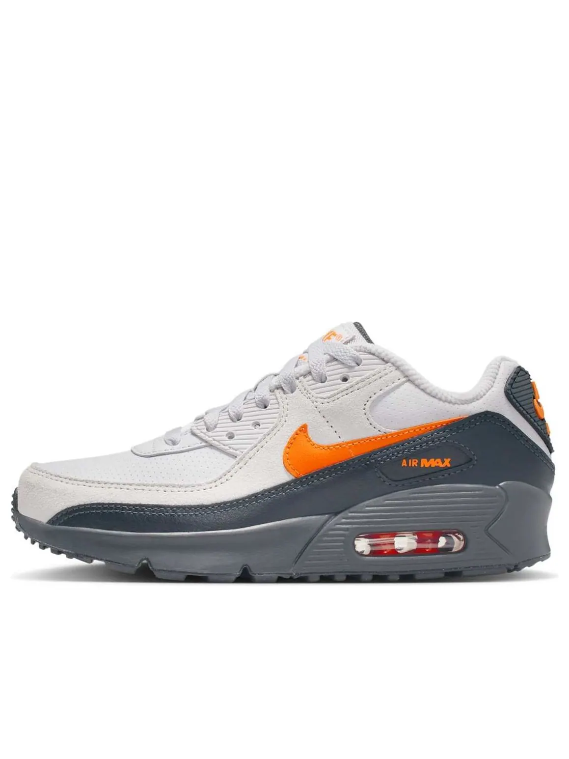 (GS) Nike Air Max 90 SE 'Vast Grey Safety Orange' — изображение 1 из 6, серый//белый/оранжевый
