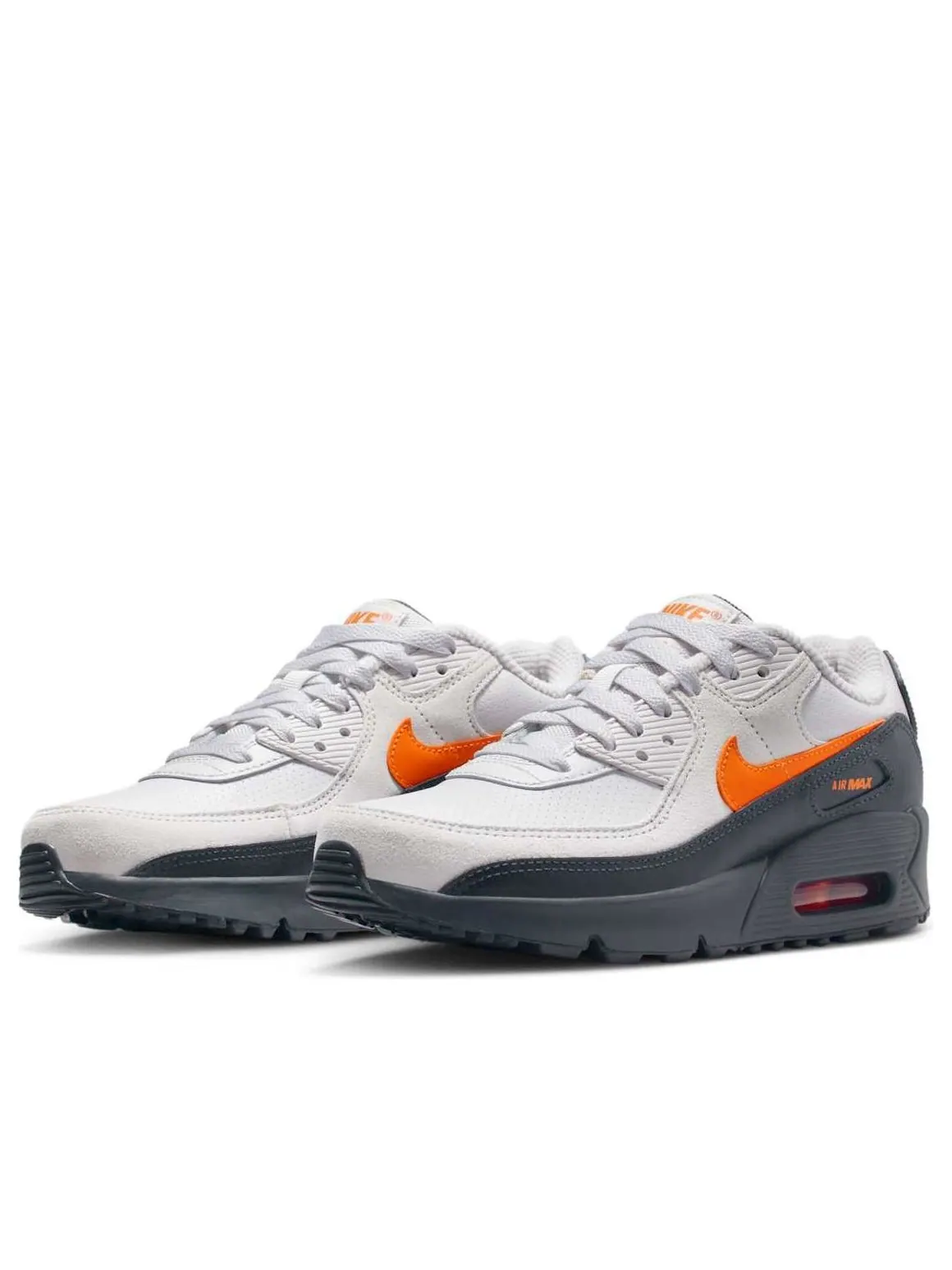 (GS) Nike Air Max 90 SE 'Vast Grey Safety Orange' — изображение 4 из 6, серый//белый/оранжевый