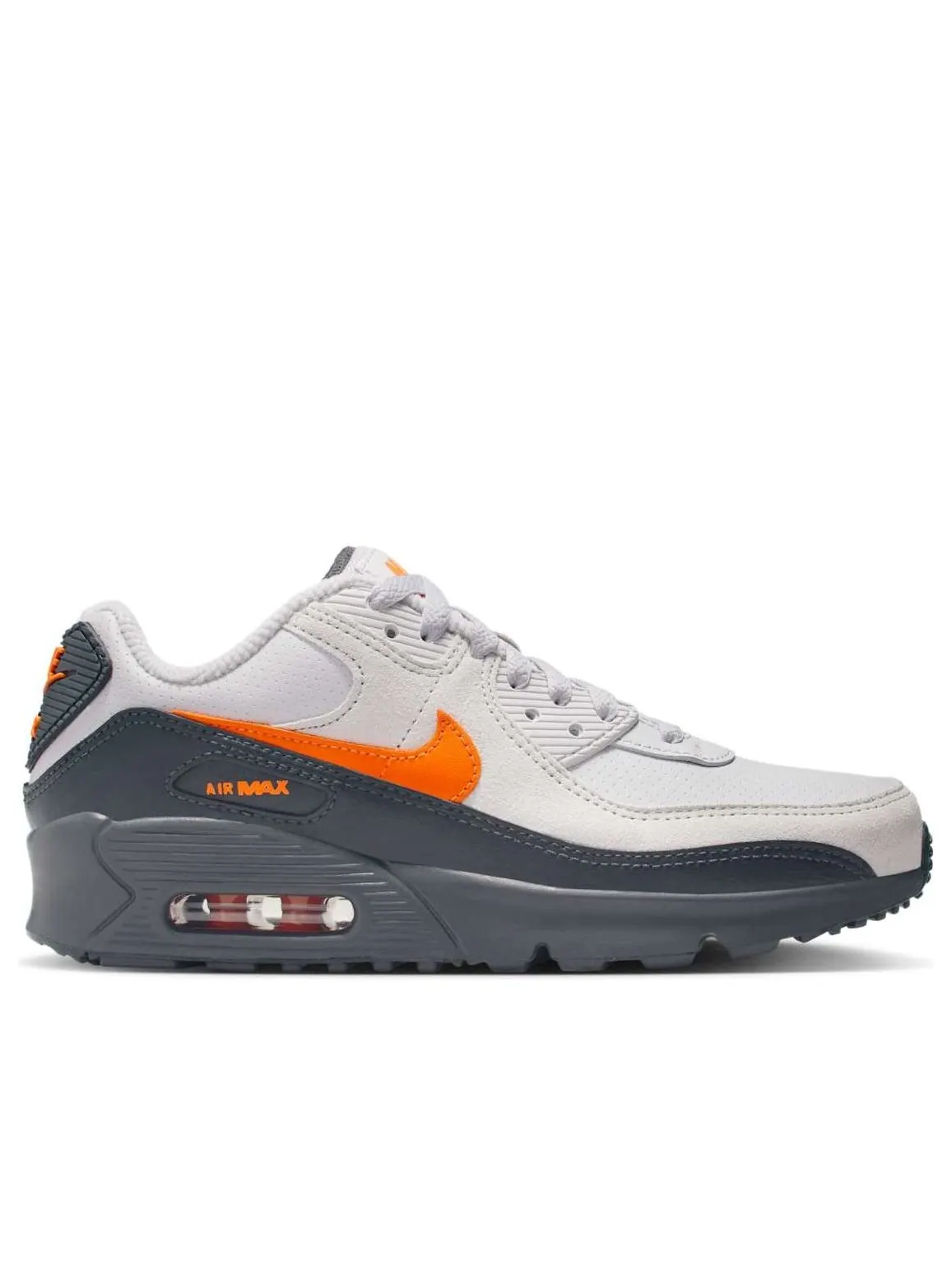 (GS) Nike Air Max 90 SE 'Vast Grey Safety Orange' — изображение 6 из 6, серый//белый/оранжевый