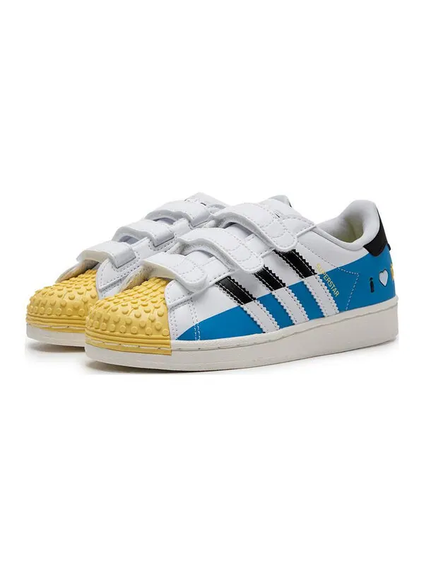 Кроссовки superstar x lego shoes Adidas — изображение 3 из 4, белый/черный/яркий синий