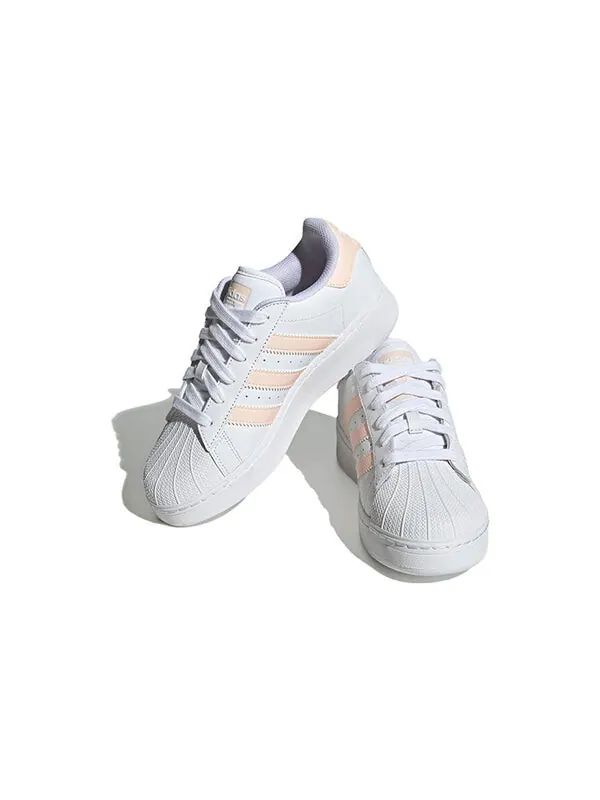 Кроссовки оригинальные superstar xlg shoes Adidas — изображение 2 из 3, белый/оранжевый/белый