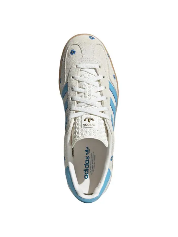 Кроссовки газель для помещений цветочные Adidas — изображение 3 из 3, белый/синий