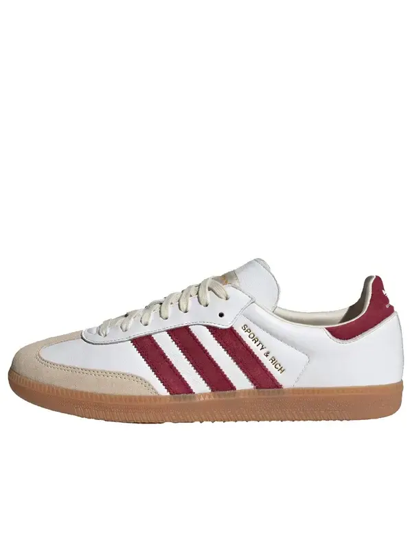 Кроссовки adidas originals x SPORTY & RICH Samba OG 'White Collegiate Burgundy' — изображение 1 из 4