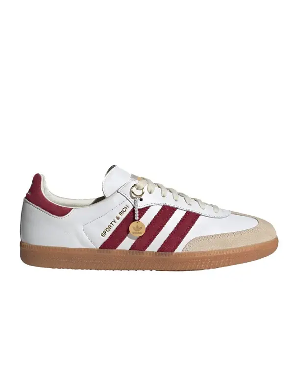 Кроссовки adidas originals x SPORTY & RICH Samba OG 'White Collegiate Burgundy' — изображение 3 из 4