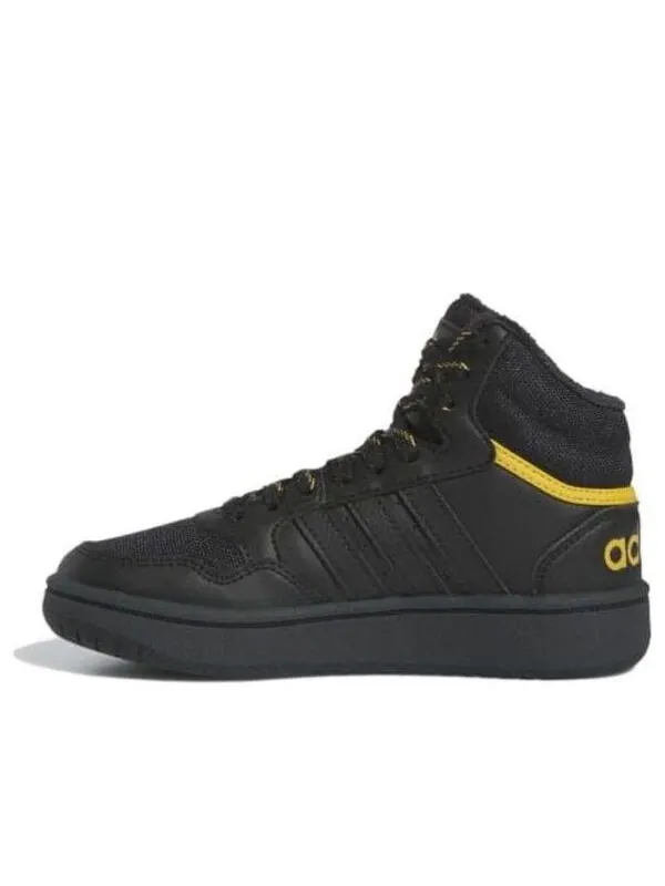 Кроссовки hoops 3.0 mid j Adidas — изображение 1 из 4, черный/черный/желтый