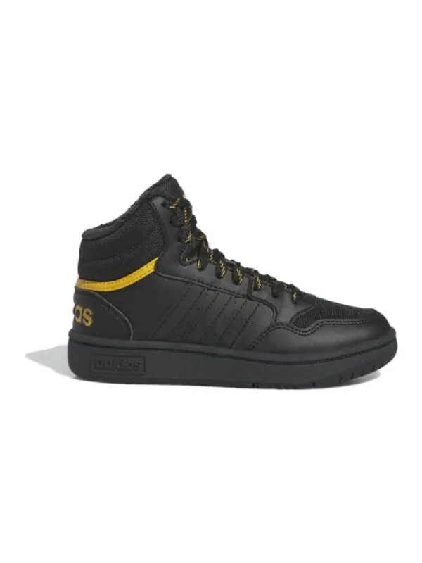Кроссовки hoops 3.0 mid j Adidas — изображение 2 из 4, черный/черный/желтый
