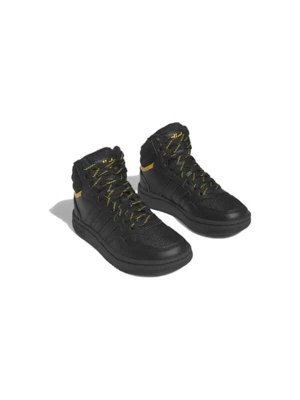 Кроссовки hoops 3.0 mid j Adidas — изображение 3 из 4, черный/черный/желтый