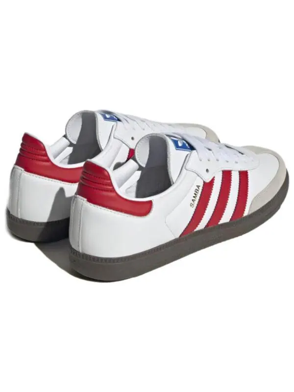 Кроссовки adidas Samba OG 'White Scarlet' — изображение 3 из 4, белый/коричневый/красный