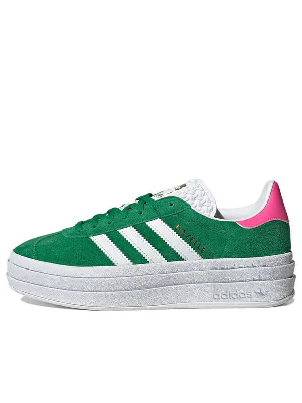 Кроссовки (WMNS) adidas originals Gazelle Bold 'Green Lucid Pink' — изображение 1 из 4, зеленый/белый/розовый