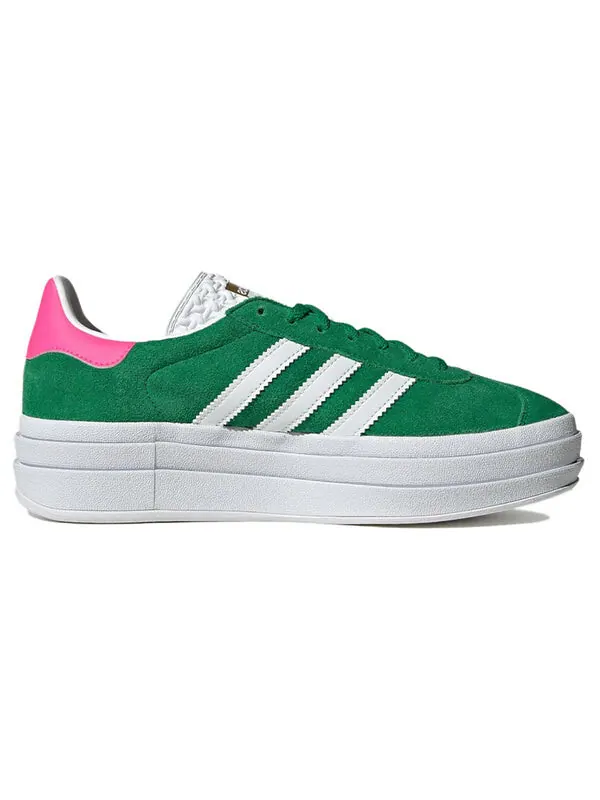 Кроссовки (WMNS) adidas originals Gazelle Bold 'Green Lucid Pink' — изображение 2 из 4, зеленый/белый/розовый