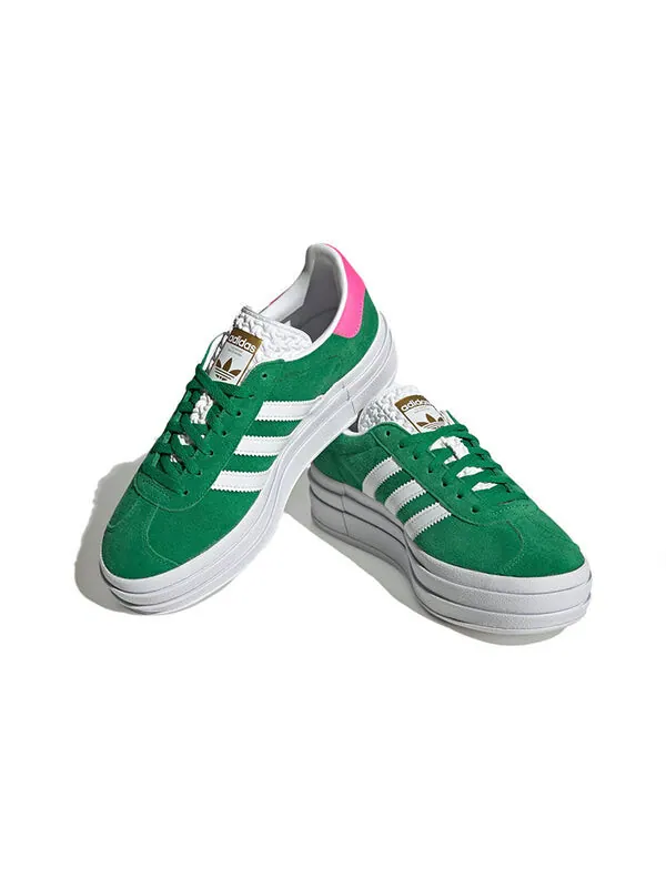 Кроссовки (WMNS) adidas originals Gazelle Bold 'Green Lucid Pink' — изображение 3 из 4, зеленый/белый/розовый