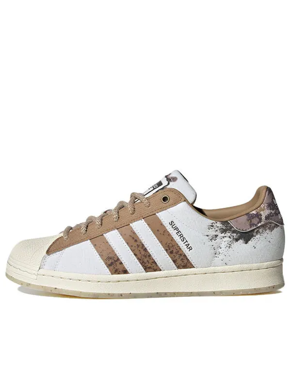 Кроссовки оригиналы суперзвезды кроссовки Adidas — изображение 1 из 4, белый/коричневый