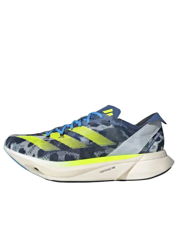 Кроссовки adizero adios pro 3 'crystal white lucid lemon blue' Adidas — изображение 1 из 1, белый//синий