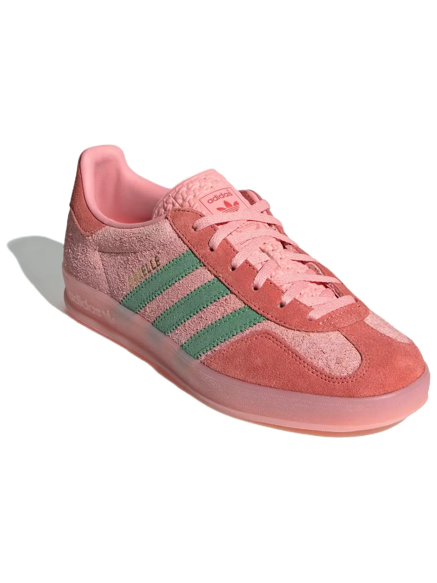 Женские кроссовки Adidas Gazelle Indoor Semi Pink Spark — изображение 3 из 6, розовый/зеленый