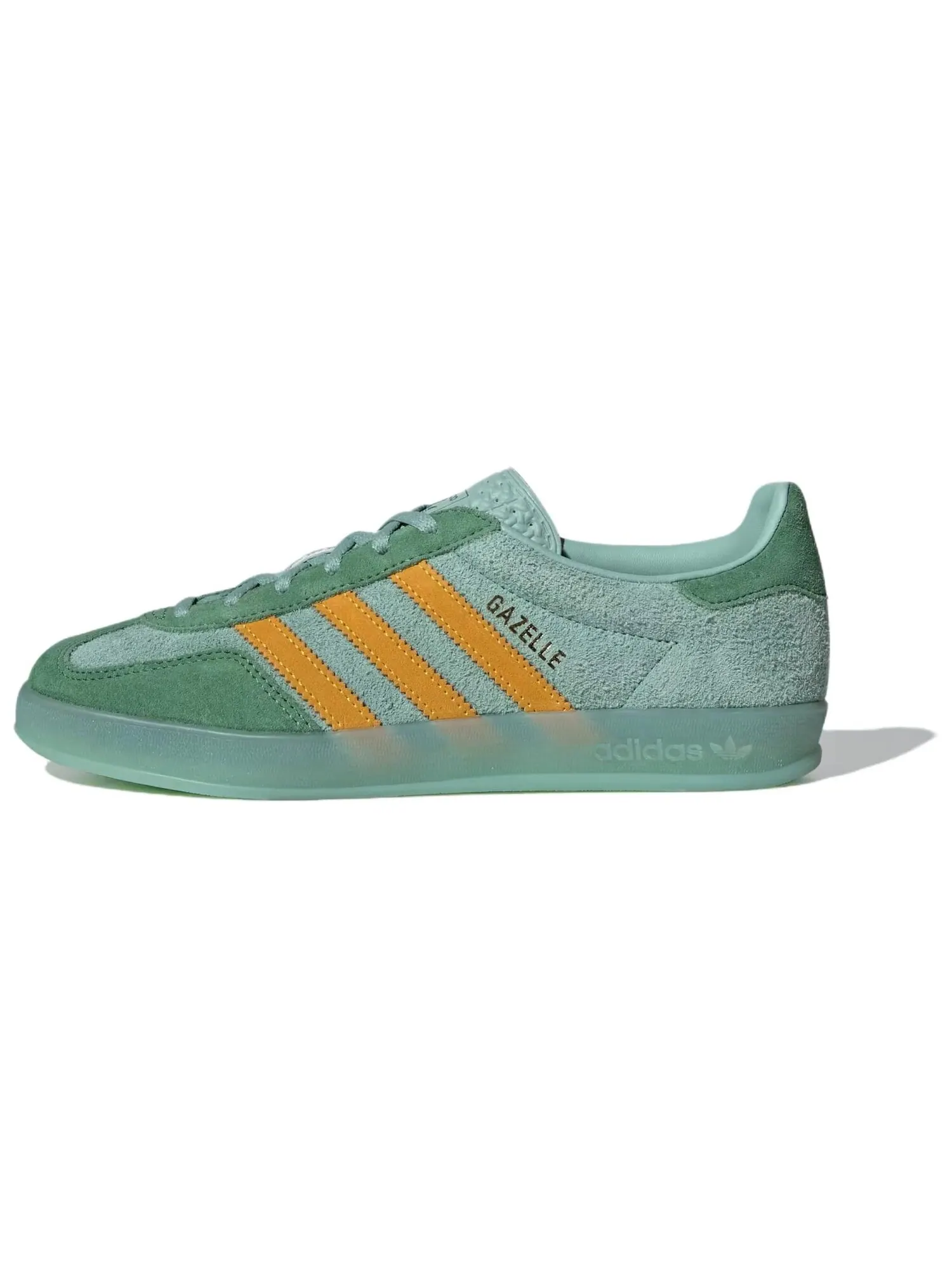 Кроссовки Adidas Gazelle Indoor Hazy Green Crew Yellow Women's — изображение 1 из 5, зеленый