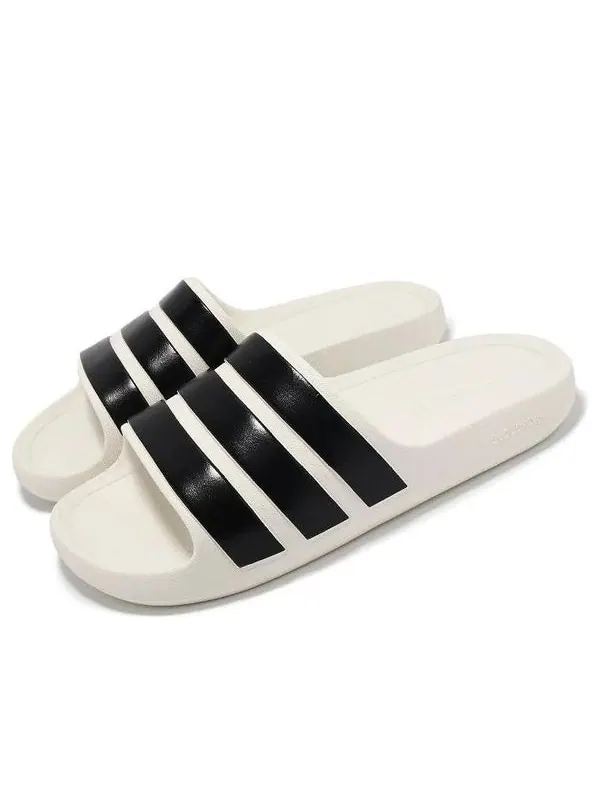 Тапочки adilette flow slides 'white black' Adidas — изображение 3 из 4, белый/черный/белый