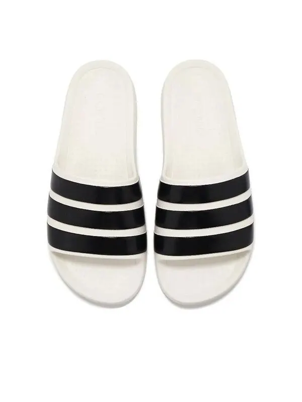 Тапочки adilette flow slides 'white black' Adidas — изображение 4 из 4, белый/черный/белый