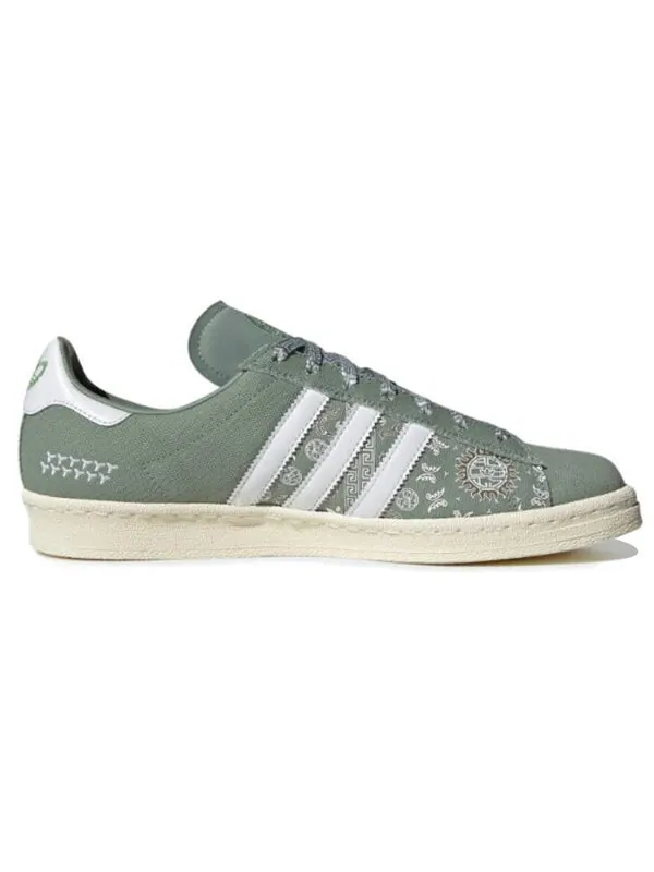 Кроссовки кампус 80-х Adidas — изображение 2 из 4, оливковый зеленый/белый