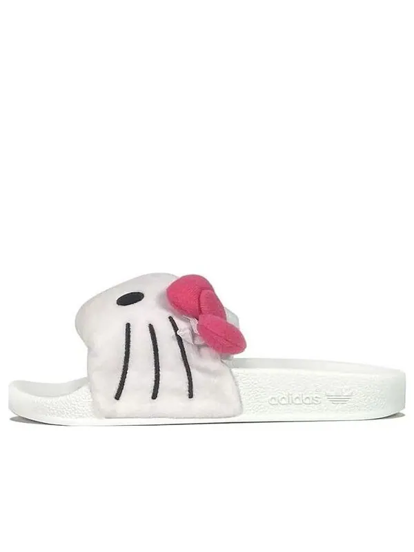 Тапочки оригинал x hello kitty adilette слайдеры Adidas — изображение 1 из 4, белый