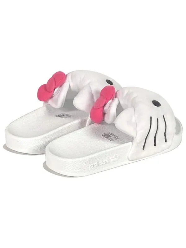 Тапочки оригинал x hello kitty adilette слайдеры Adidas — изображение 4 из 4, белый