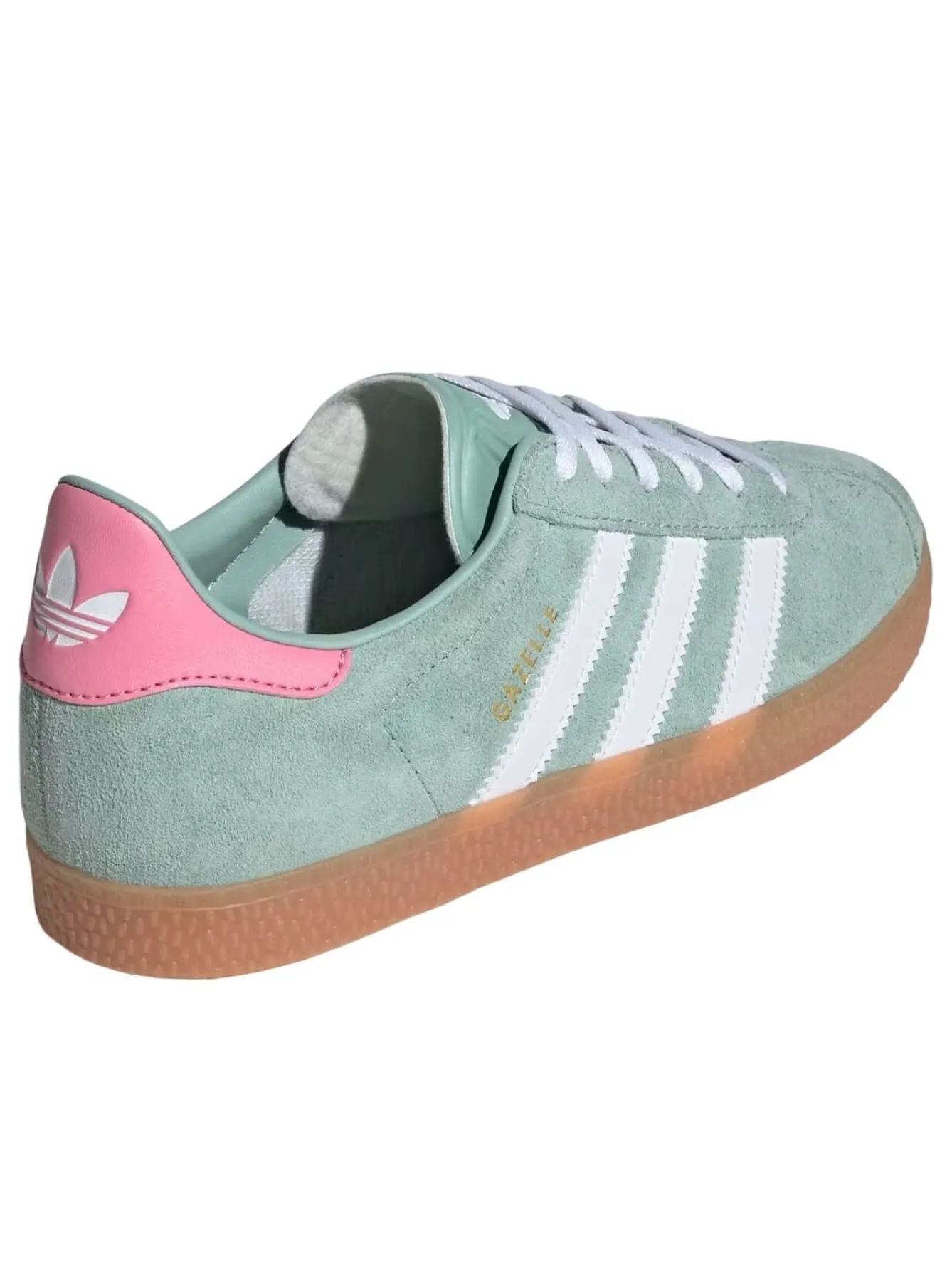 (GS) Adidas Gazelle 'Hazy Green Bliss Pink' — изображение 3 из 6, зеленый/белый/розовый