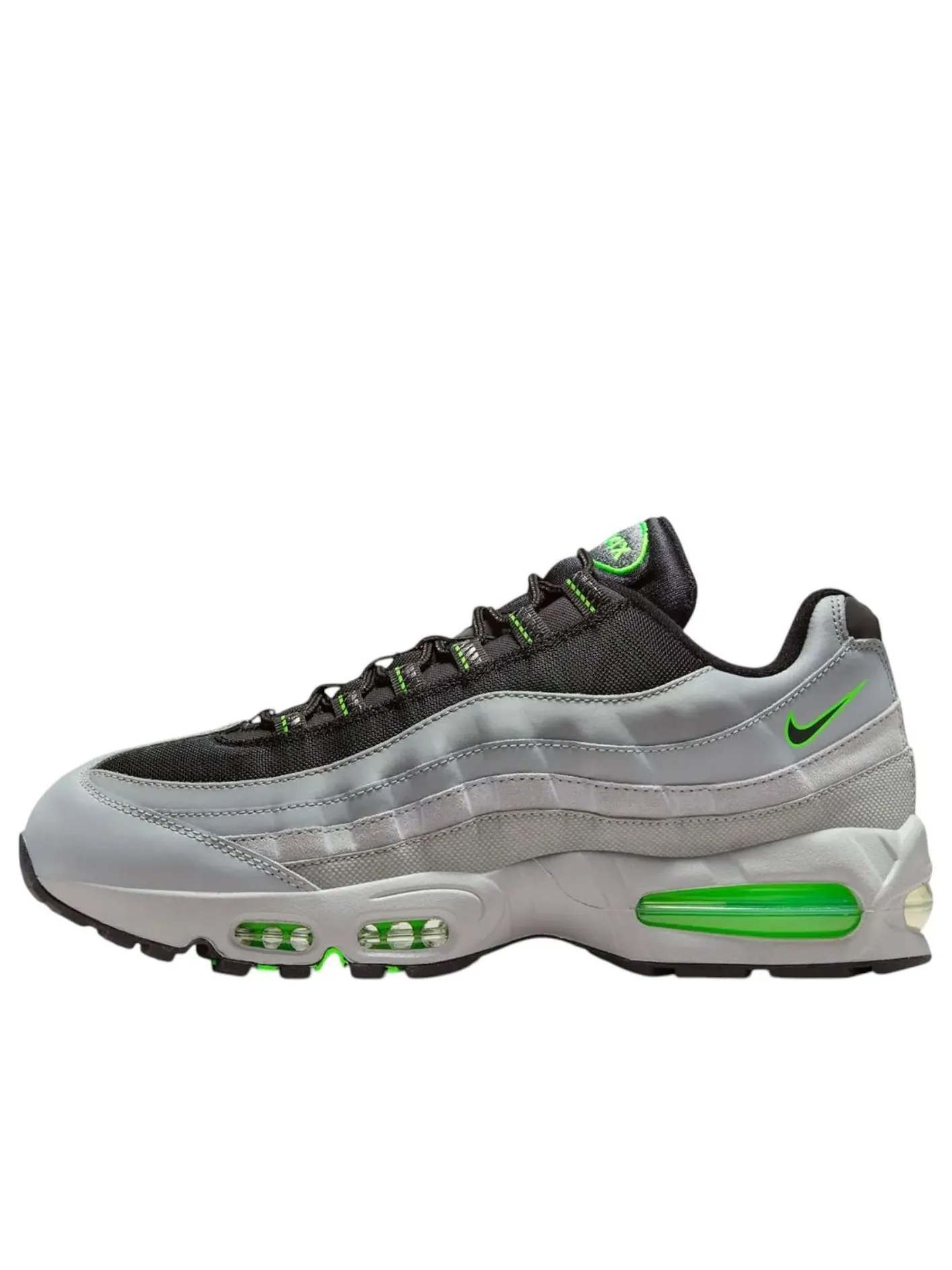 Кроссовки Nike Air Max 95 'Sliver Black Green' — изображение 1 из 6, серебряный