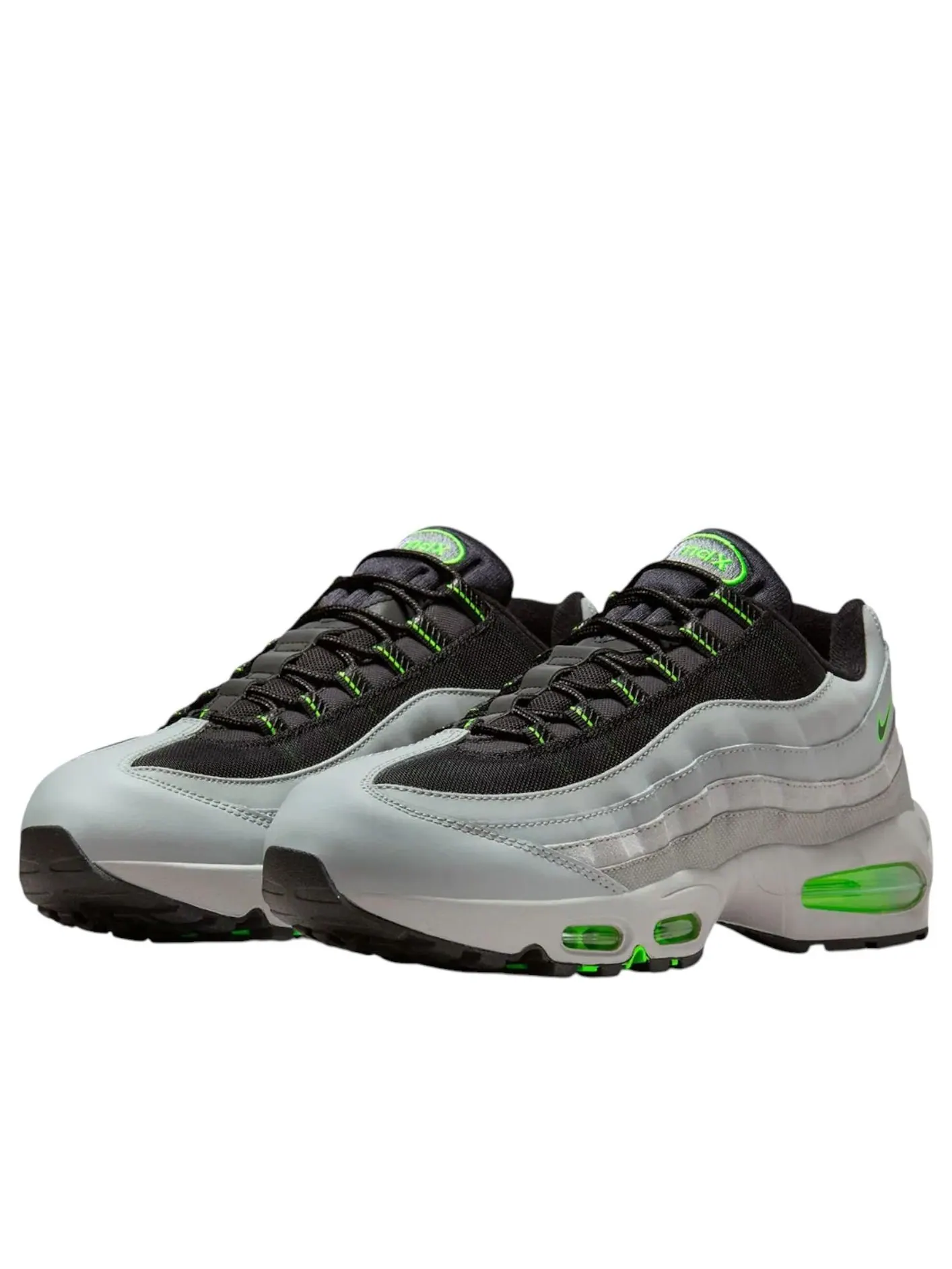Кроссовки Nike Air Max 95 'Sliver Black Green' — изображение 3 из 6, серебряный