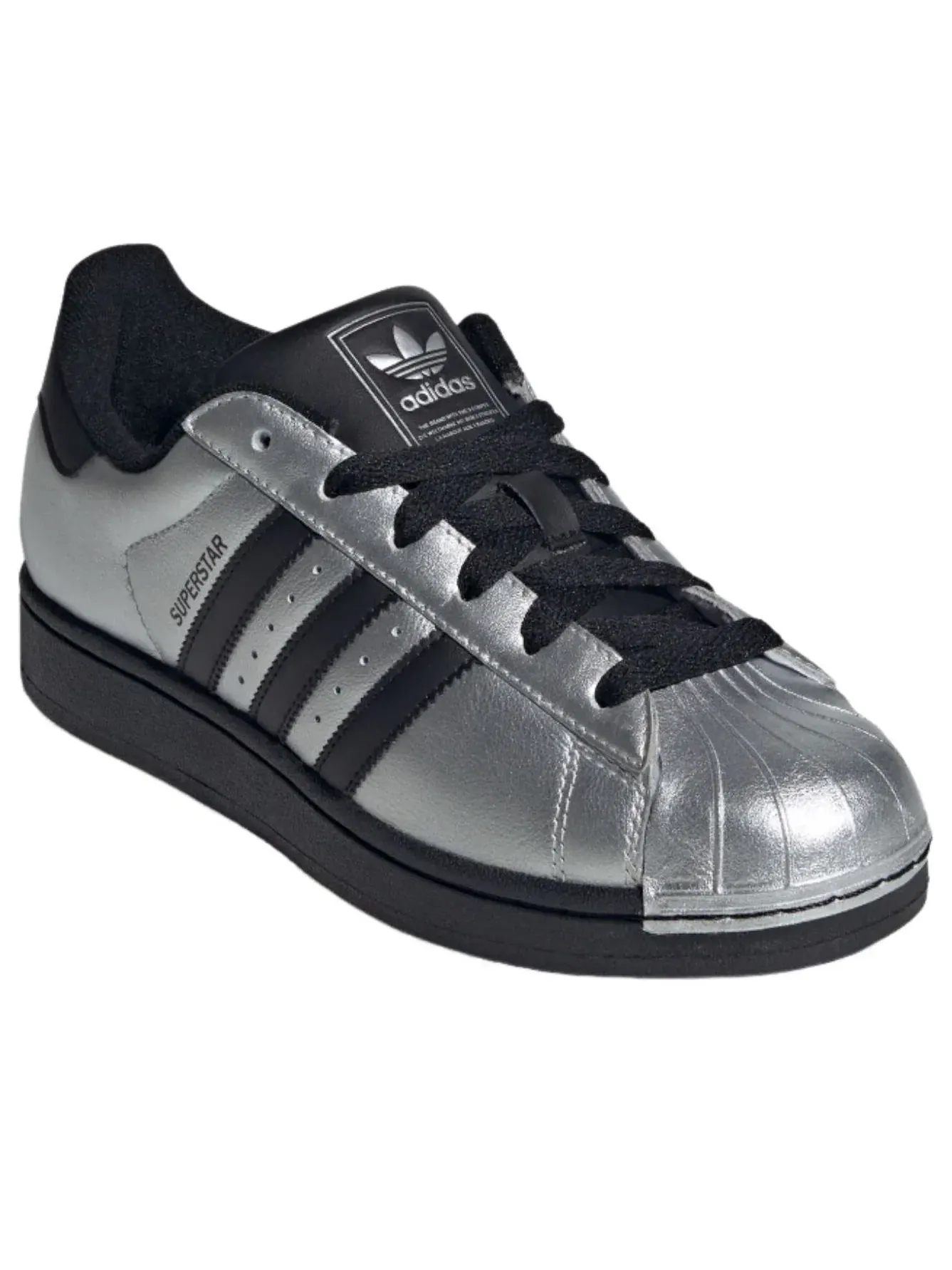Кроссовки Adidas Superstar II 'Silver Metallic Black' IH1599 — изображение 2 из 6, серебряный