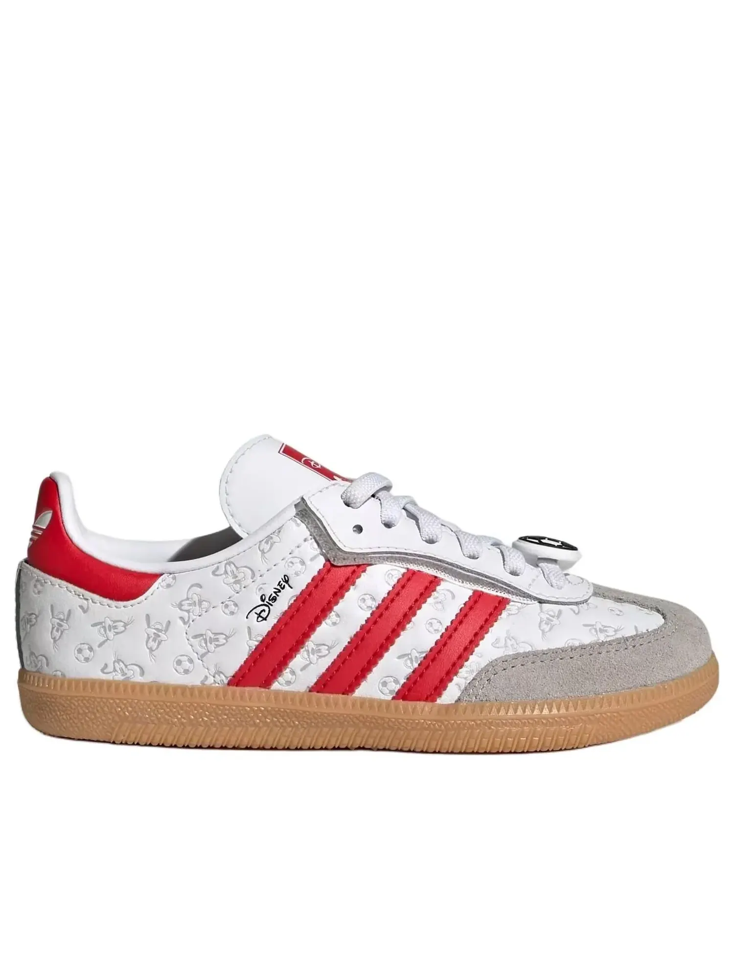 Кроссовки (PS) Adidas x Disney Samba Og Comfort Elastic Lace 'White Better Scarlet' — изображение 2 из 6, белый