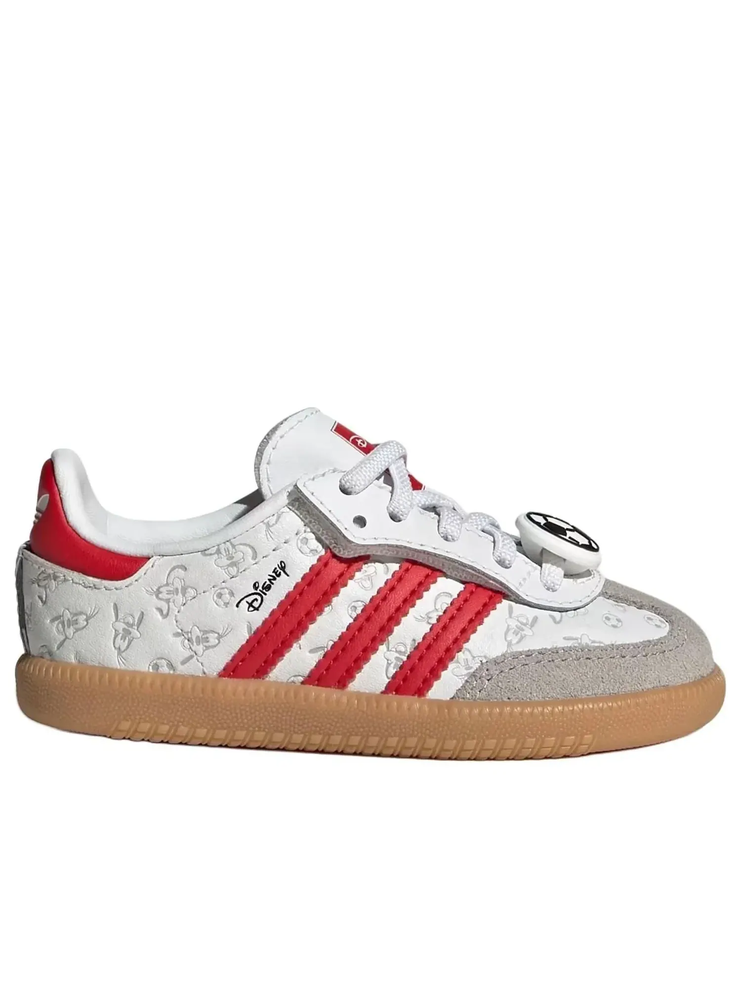 Кроссовки (TD) Adidas x Disney Samba Og Comfort Elastic Lace 'White Better Scarlet' — изображение 2 из 6, белый