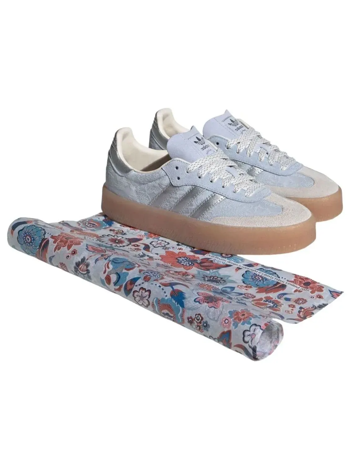 Кроссовки (WMNS) Adidas x Liberty London Handball Spezial 'Crystal Sky Silver Metallic' — изображение 2 из 5, синий