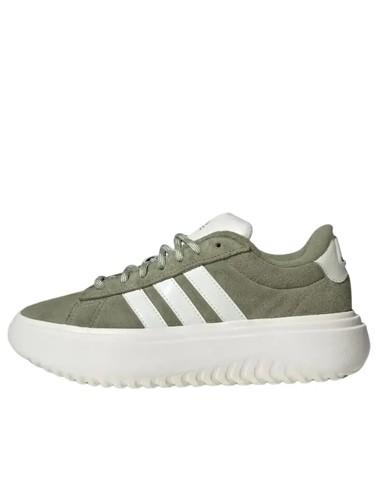 Кроссовки (WMNS) adidas Grand Court Platform 'Tent Green Off White' — изображение 1 из 4, зеленый