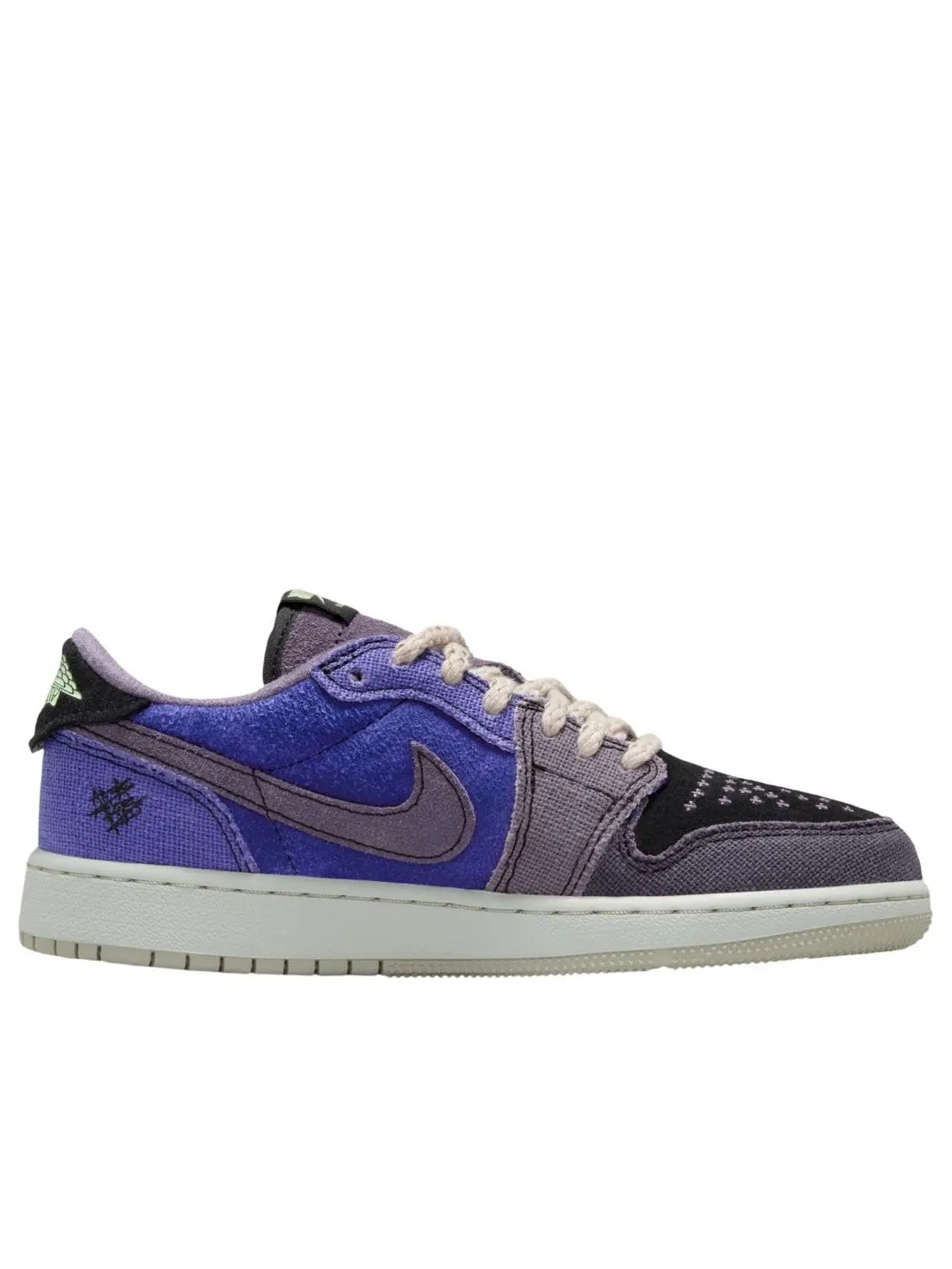 Кроссовки (GS) Air Jordan x Zion Williamson 1 Retro Low OG 'Voodoo Alternate' — изображение 2 из 7, фиолетовый