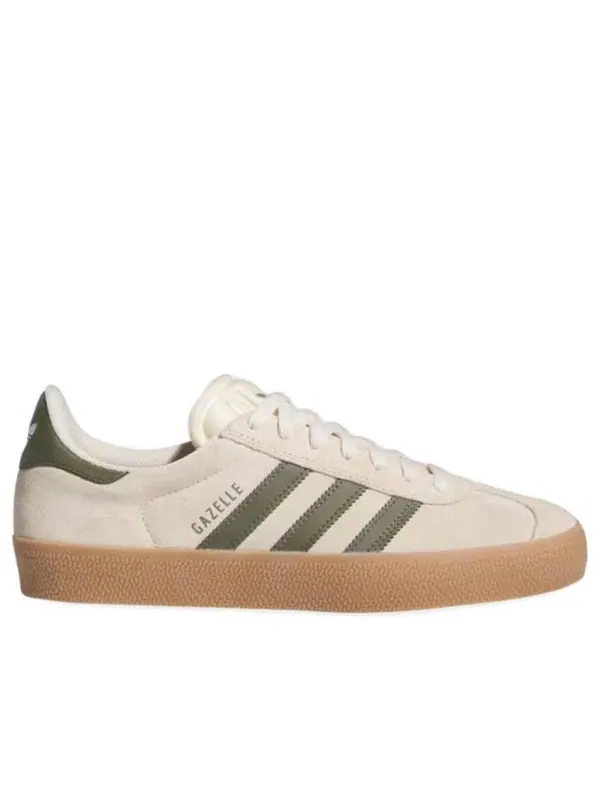 Кроссовки gazelle adv 'ecru tint focus olive' Adidas — изображение 2 из 4, оливковый