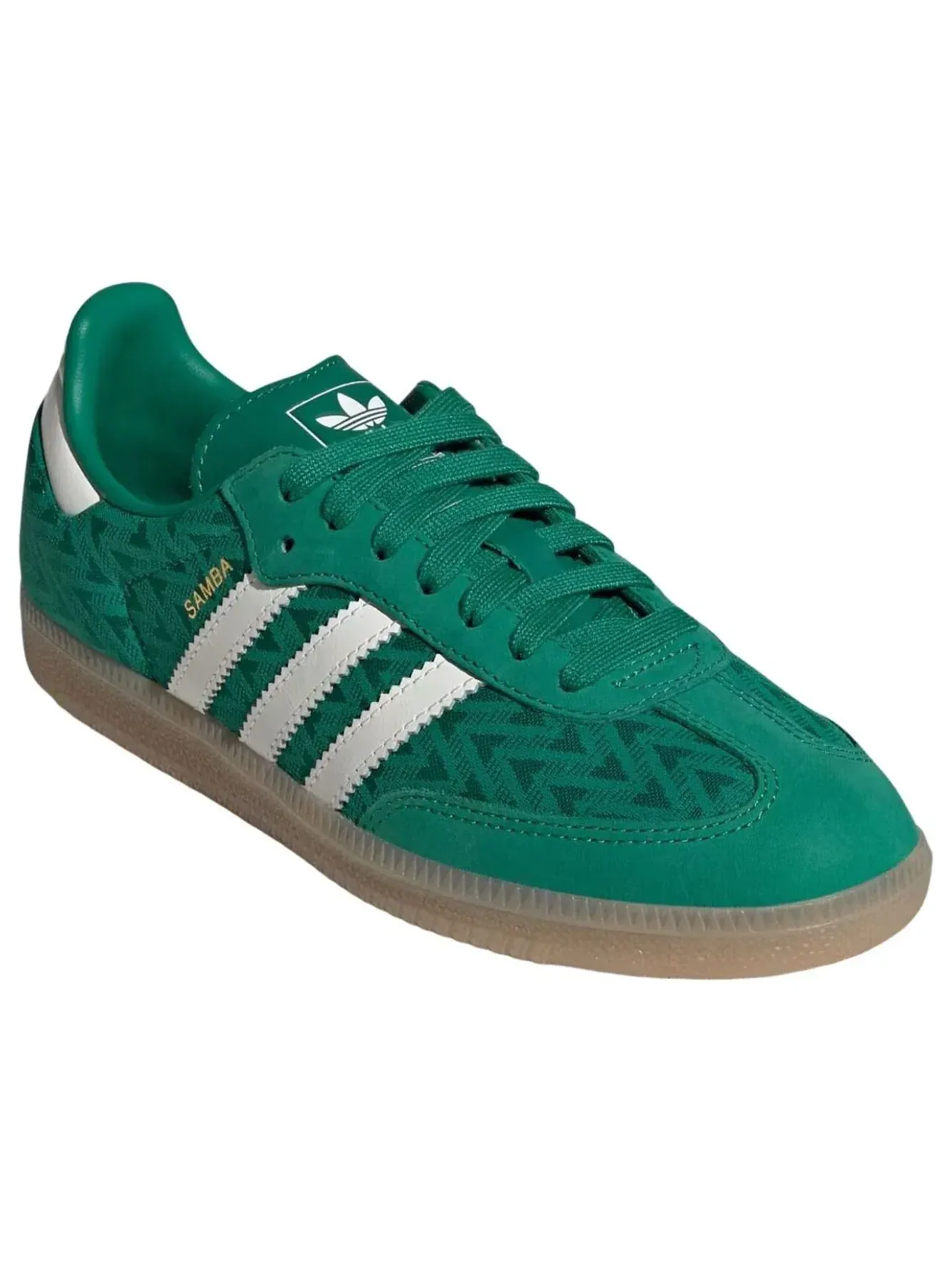 Кроссовки (WMNS) Adidas Samba 'Bold Green Off White Gold Metallic' — изображение 2 из 6, зеленый