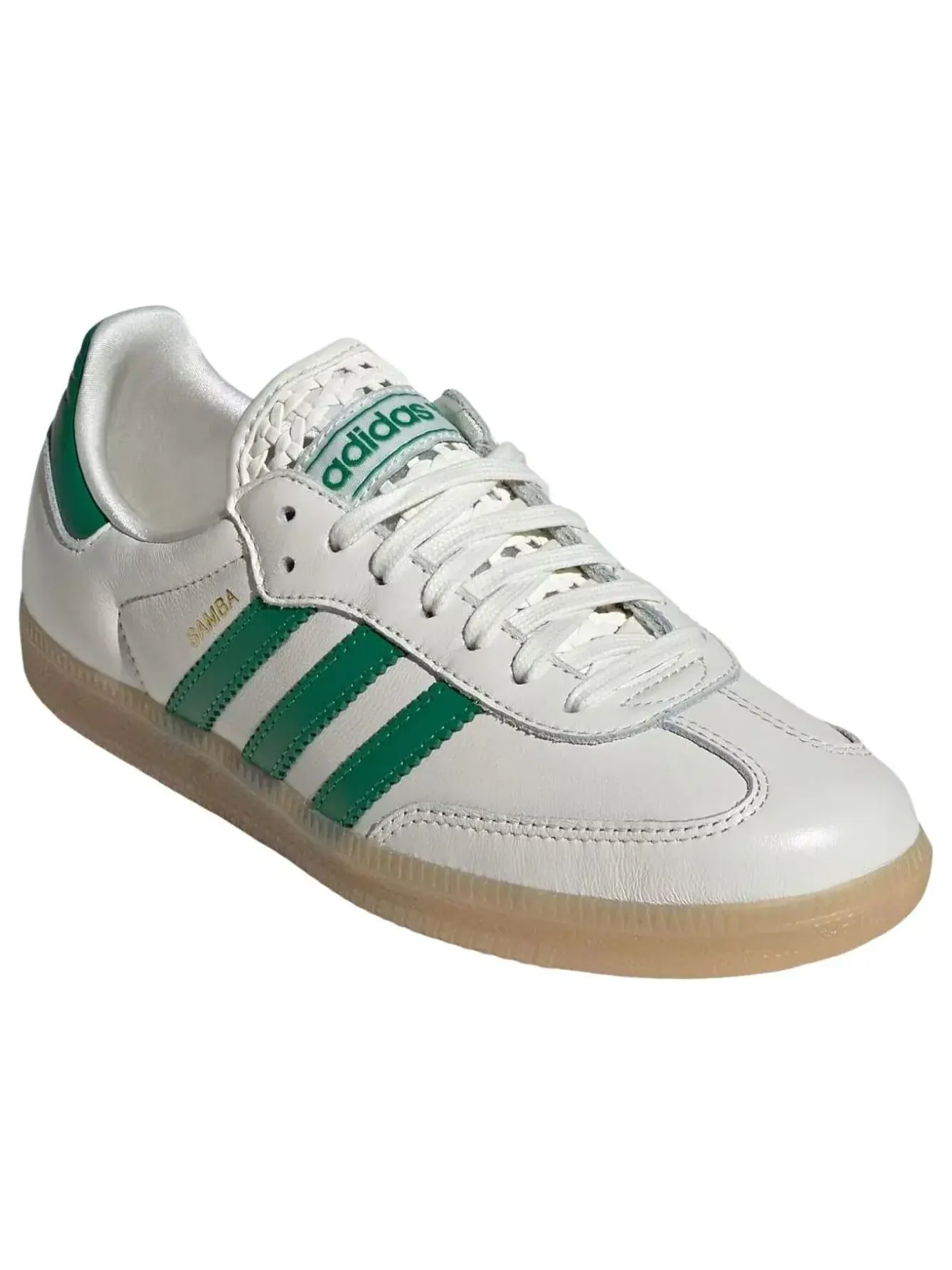Кроссовки Adidas Samba 'Off White Green Gold Metallic' — изображение 2 из 6, белый