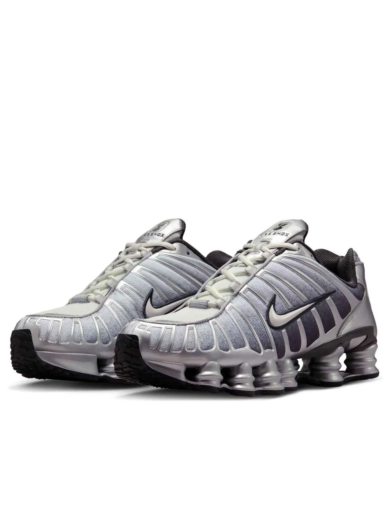 Кроссовки Nike Shox TL 'Metallic Silver Wolf Grey' — изображение 4 из 6, серебряный