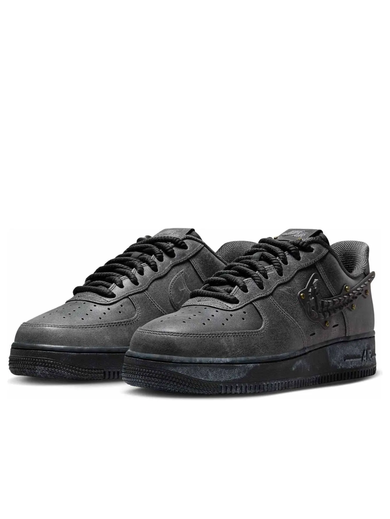 Кроссовки Nike Air Force 1 '07 LV8 'Medium Ash Anthracite' — изображение 3 из 7, черный