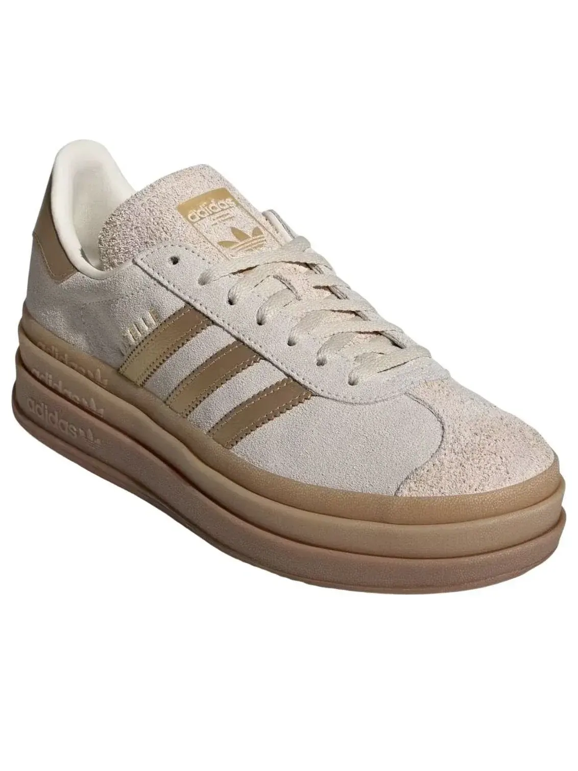 Кроссовки (WMNS) Adidas Gazelle Bold 'Cream White Brown Desert' — изображение 4 из 5, коричневый