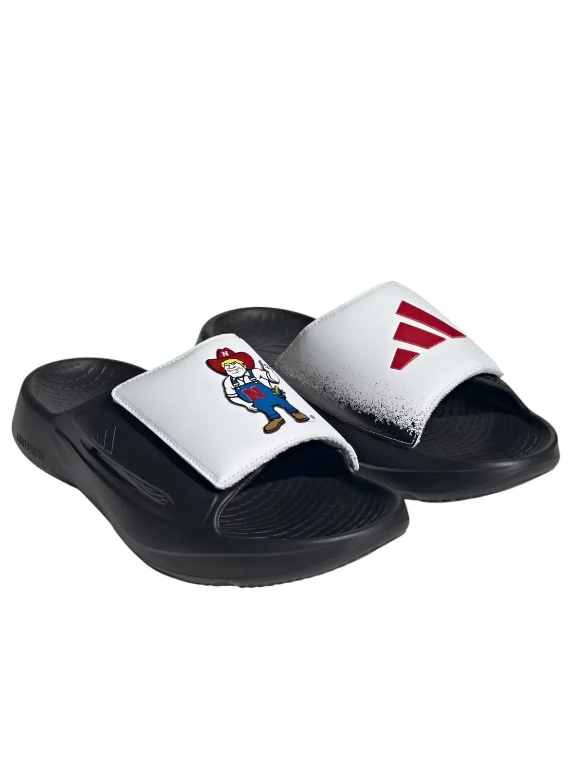 Шлепанцы Adidas x NCAA Lightblaze Slide 'Nebraska Cornhuskers' — изображение 3 из 7, черный/красный/белый