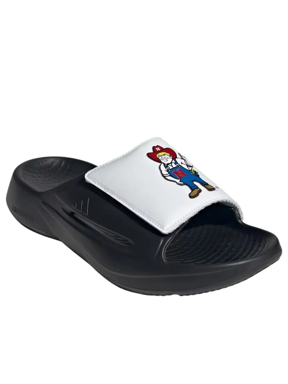 Шлепанцы Adidas x NCAA Lightblaze Slide 'Nebraska Cornhuskers' — изображение 6 из 7, черный/красный/белый