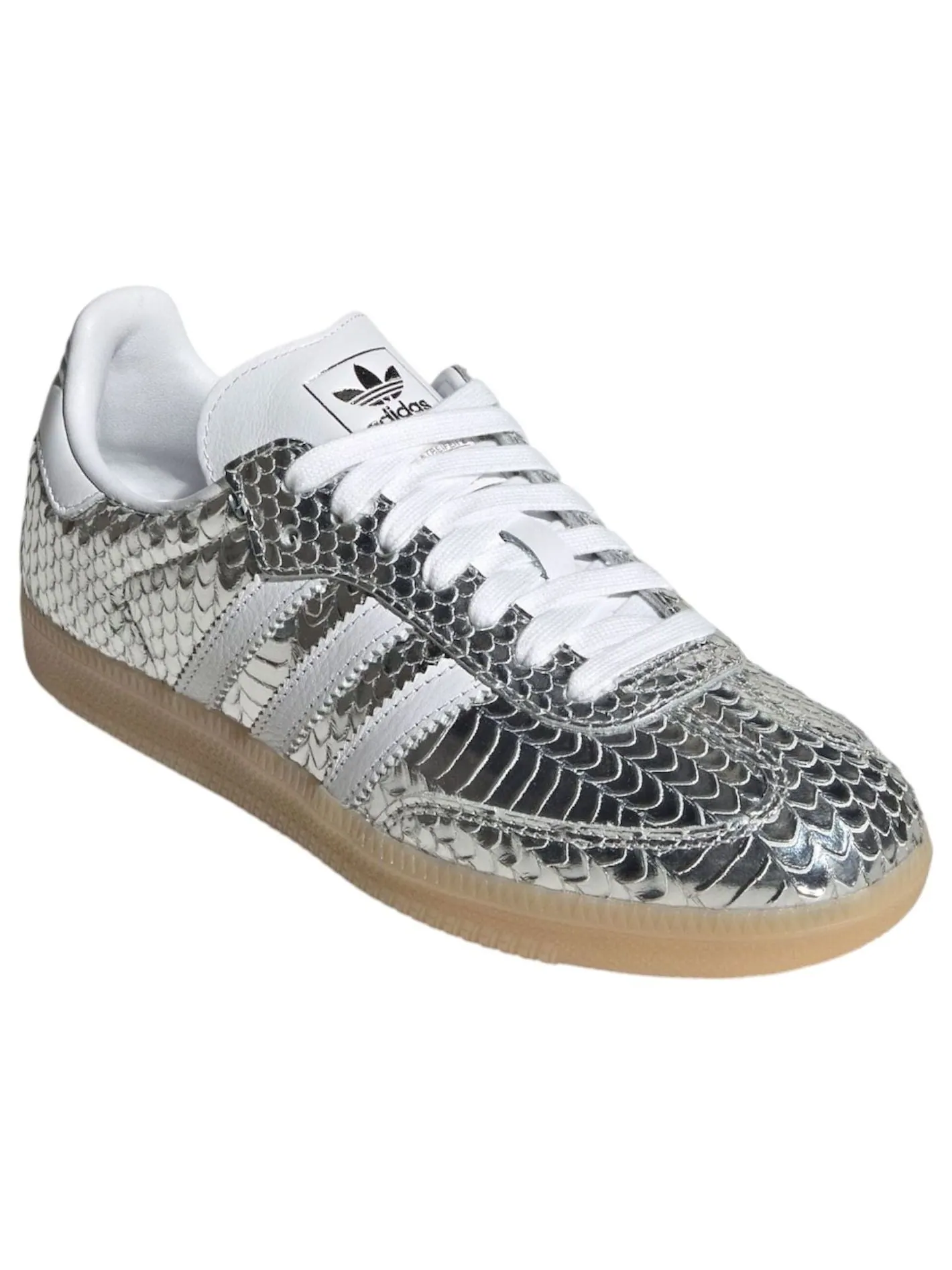 (WMNS) Adidas Samba Patent Snakeskin 'Silver Metallic' — изображение 3 из 6