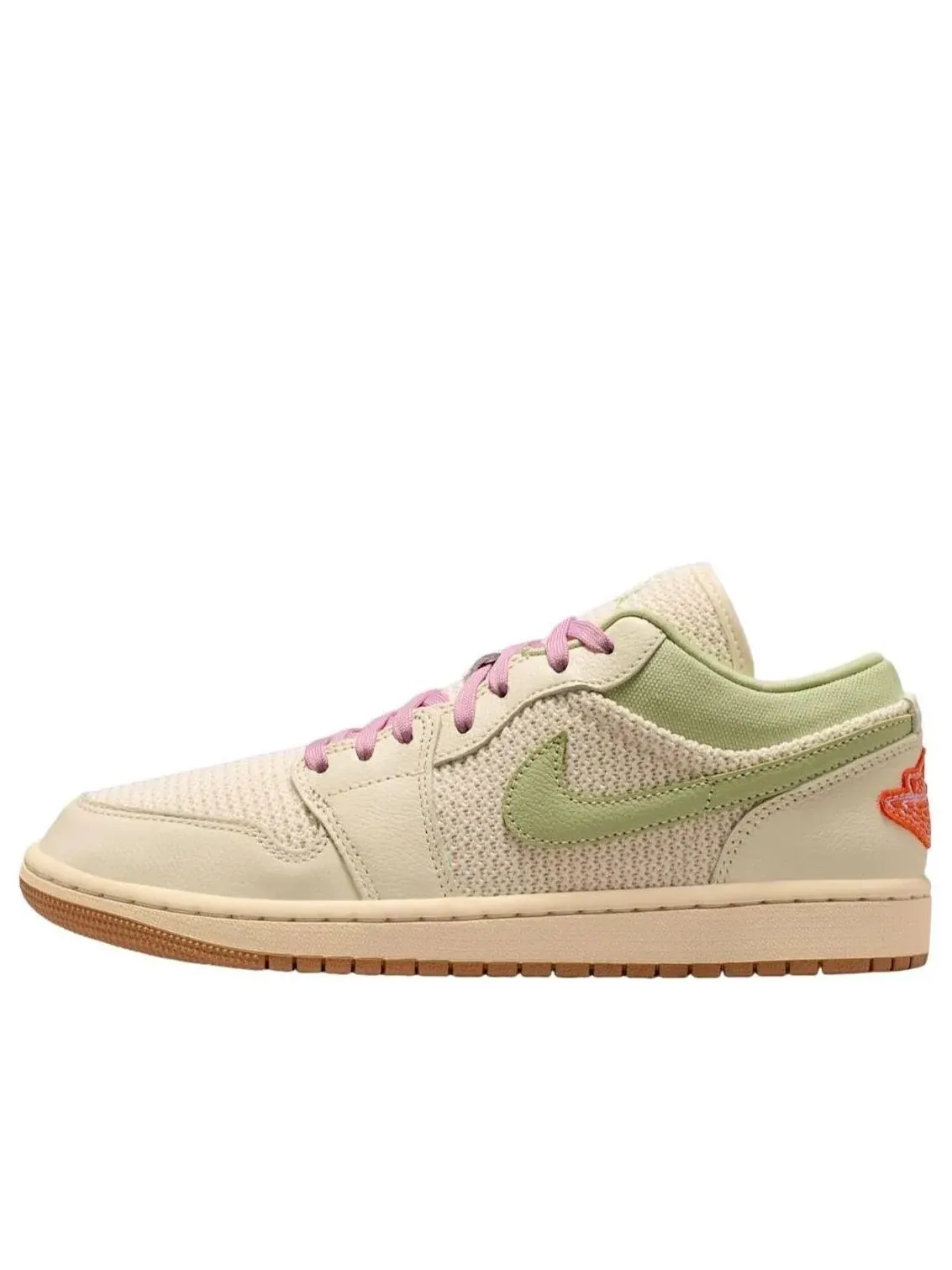 Кроссовки (WMNS) Air Jordan 1 Low Woven 'Olive Aura' — изображение 1 из 6, бежевый