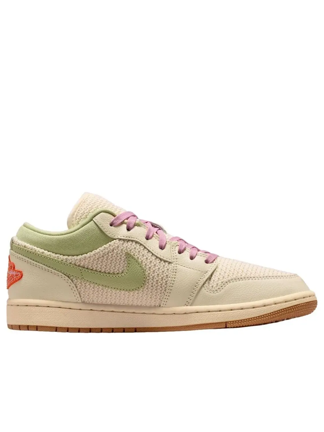 Кроссовки (WMNS) Air Jordan 1 Low Woven 'Olive Aura' — изображение 2 из 6, бежевый