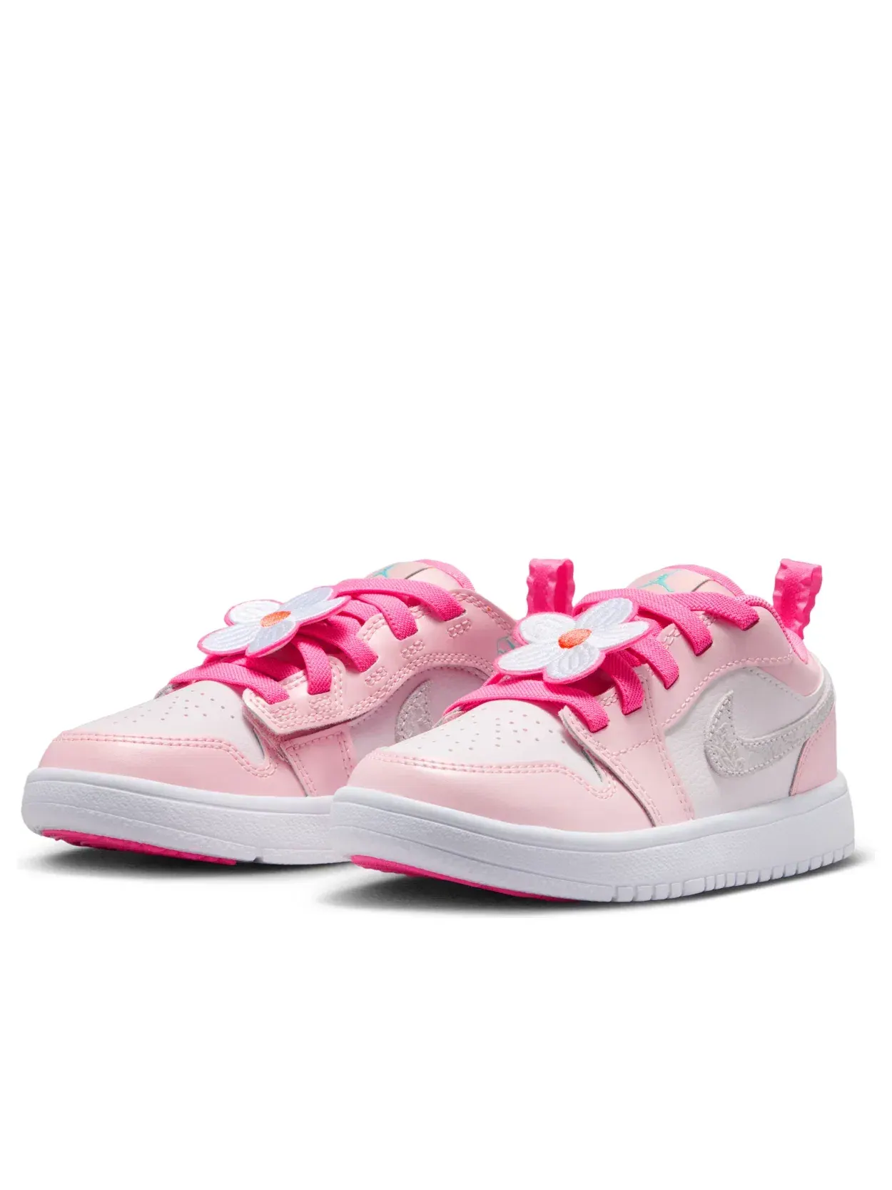 Детские кроссовки с кожаным верхом Air Jordan 1 Low ALT SE Pink Bloom — изображение 4 из 6, розовый