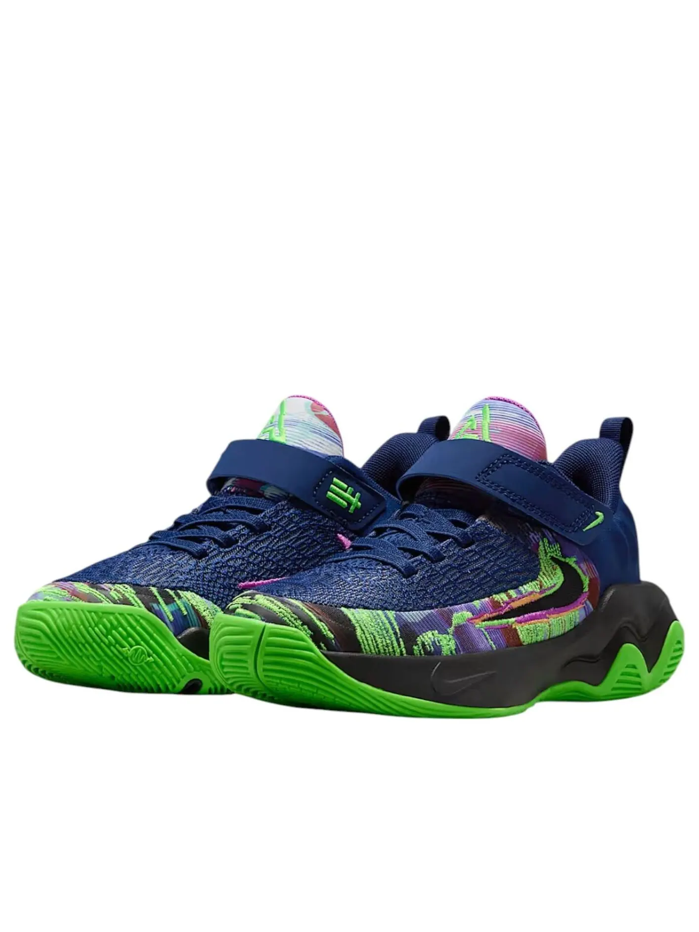 Кроссовки (PS) Nike Giannis Immortality 4 'Space Blue Impact Green Bright Purple Black' — изображение 3 из 6, мульти