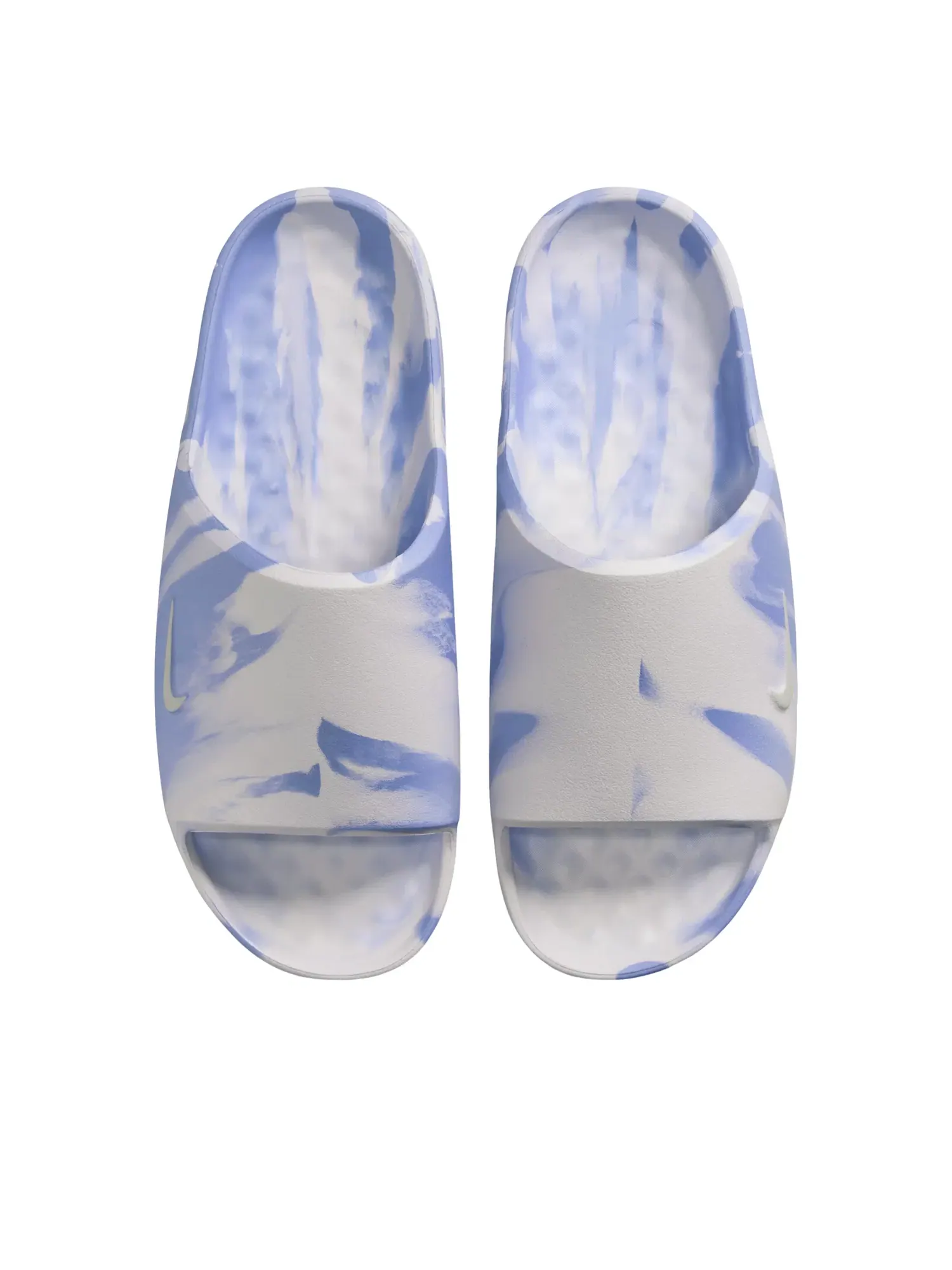 Женские шлепанцы Nike Calm 2.0 Marbled Slides Summit White Football Grey — изображение 3 из 5, синий