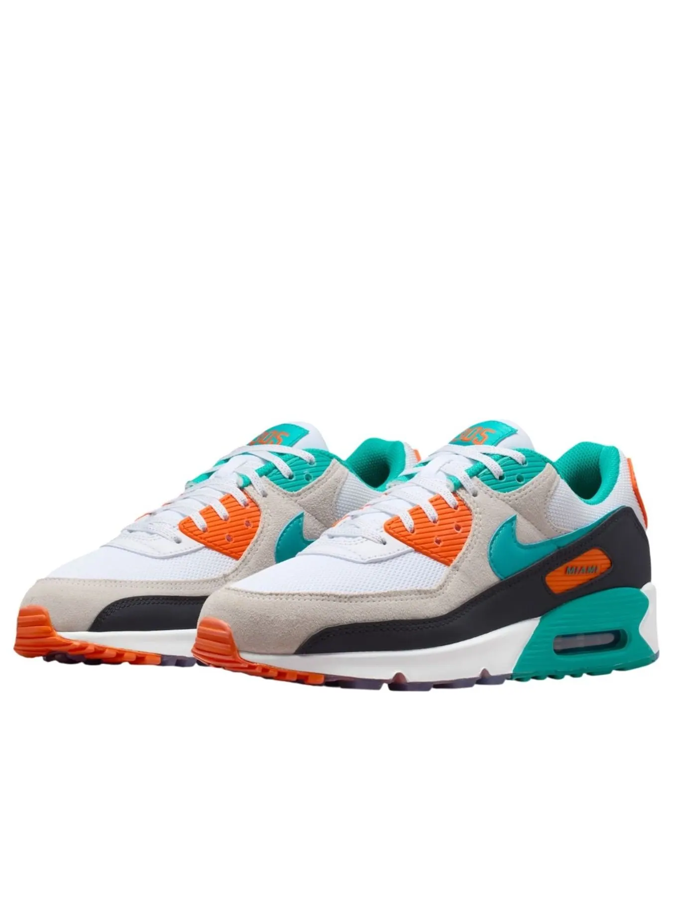 Кроссовки Nike Air Max 90 'Miami Dolphins' — изображение 2 из 4, белый/синий/зеленый